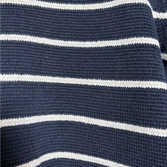 Liz Claiborne Classic Blue and White Striped Crew Neck Sweater. Cotton Blend. - Picture 3 of 9